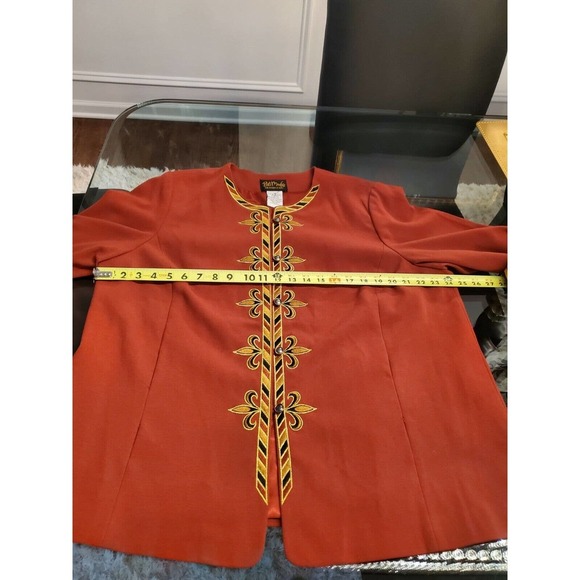 VTG Bob Mackie Solid Polyester Long Sleeve Buttons Front Jacket Blazer Size 1X - Picture 9 of 11